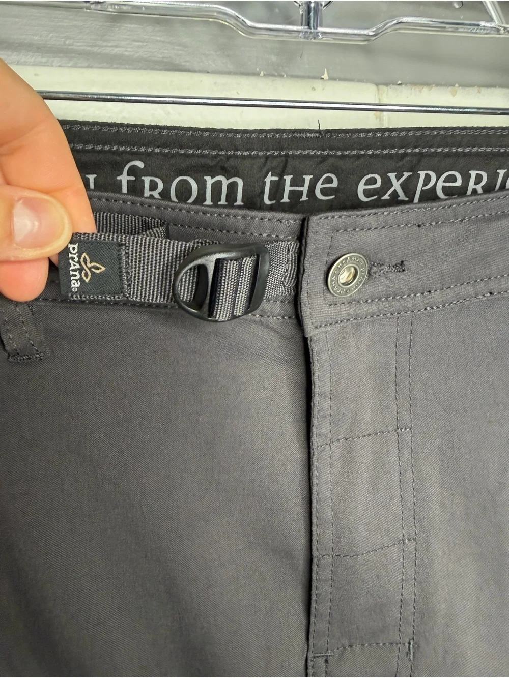 Prana Pants Mens 34x30 Gray Stretch Zion Belted Cargo Lightweight Nylon Hike